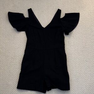 Elevenses Black Off-Shoulder Romper from Anthropologie